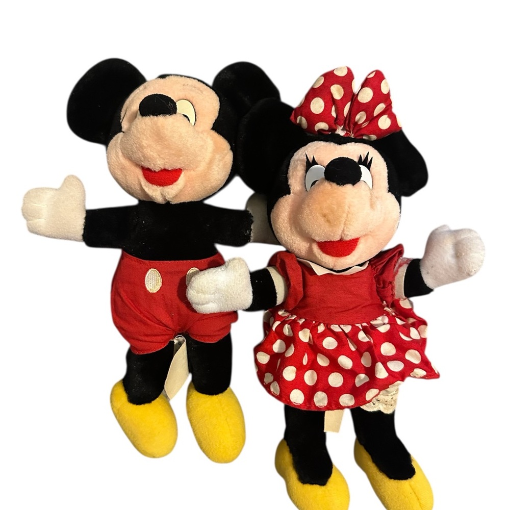 VINTAGE 1990s Disney Mickey and Minnie Plush Toys - 8 inches Disney Parks